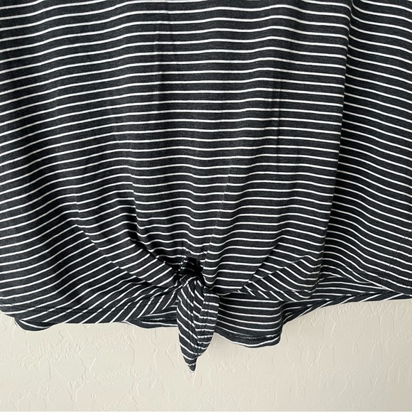 Lululemon Knot Gonna Fly Hoodie Striped Gray Tie Front Short Sleeve shirt 8 - Picture 11 of 12